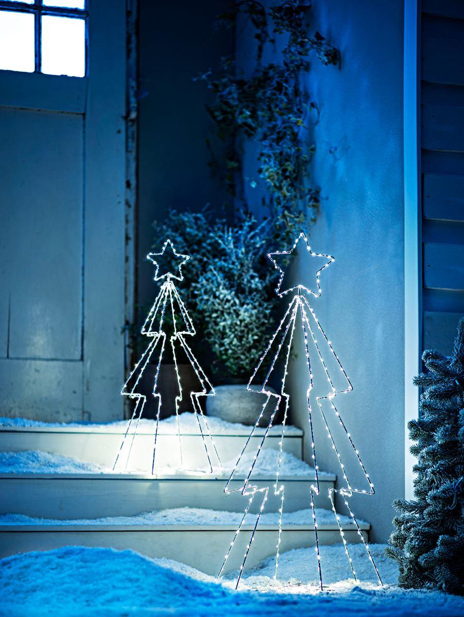 LED-Deko Weihnachtsbaum 2er-Set