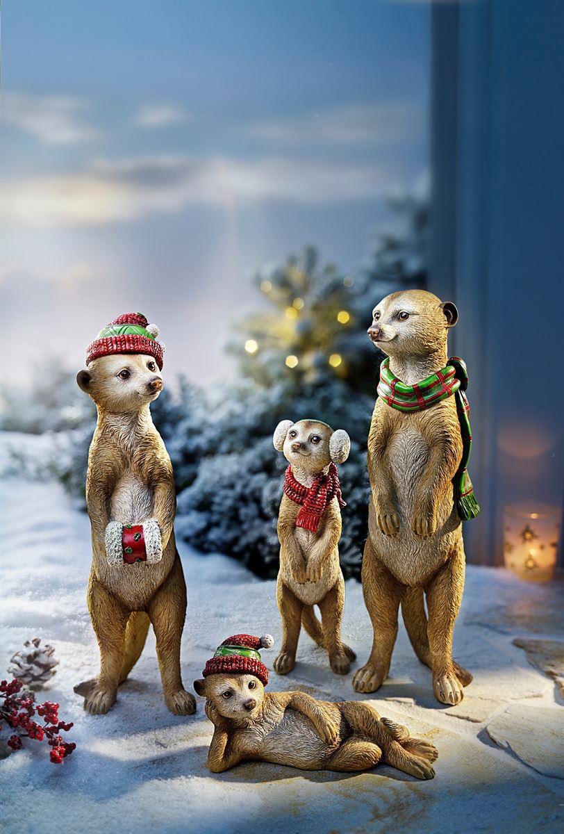 Dekofiguren "Familie Erdmännchen", 4er-Set