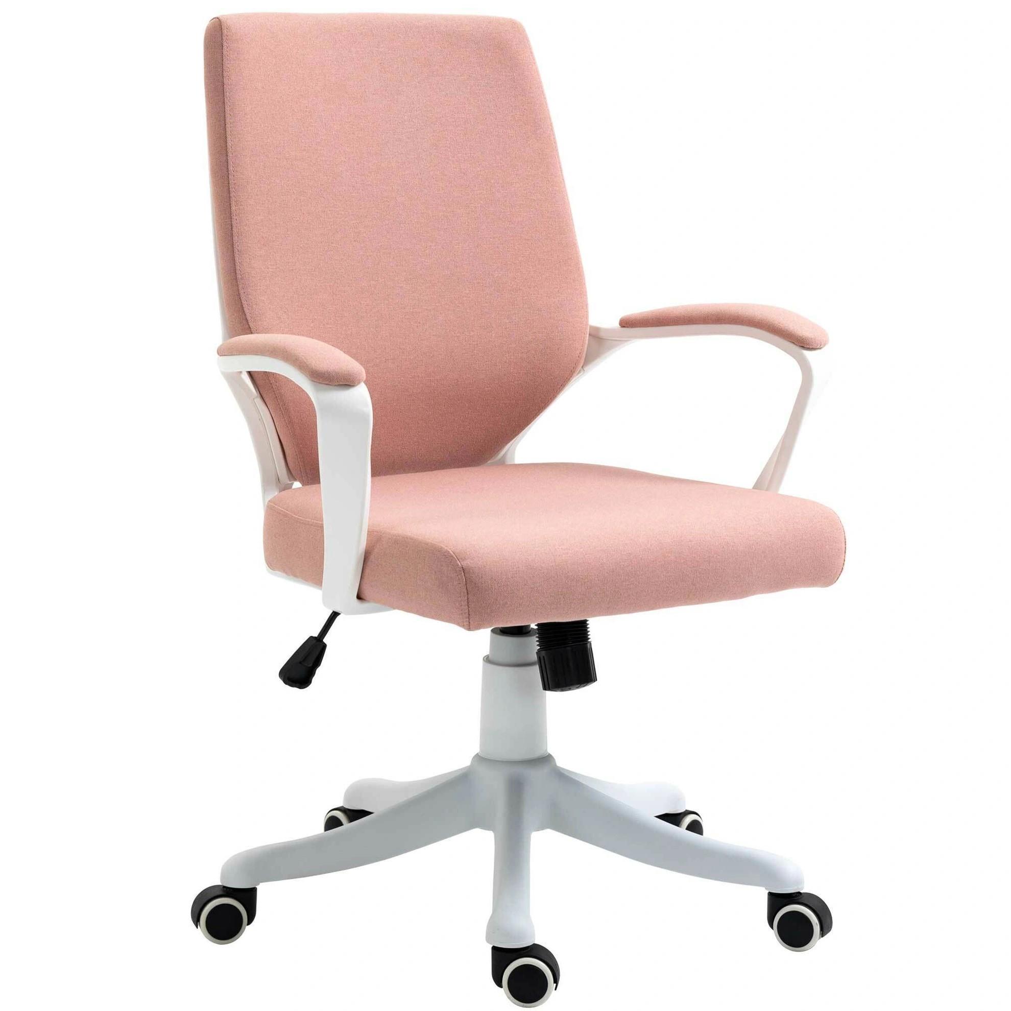 Bürostuhl ergonomisches liniendesign, weiche Polsterung (Farbe: rosa/weiß)