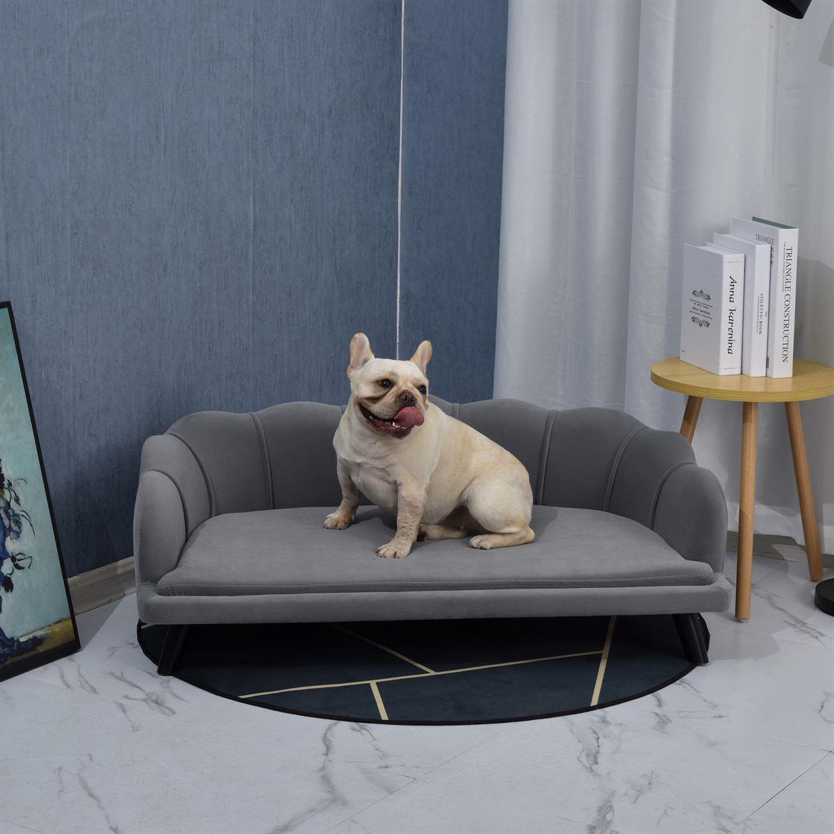 Hundesofa mit Rückenlehne (Farbe: grau)